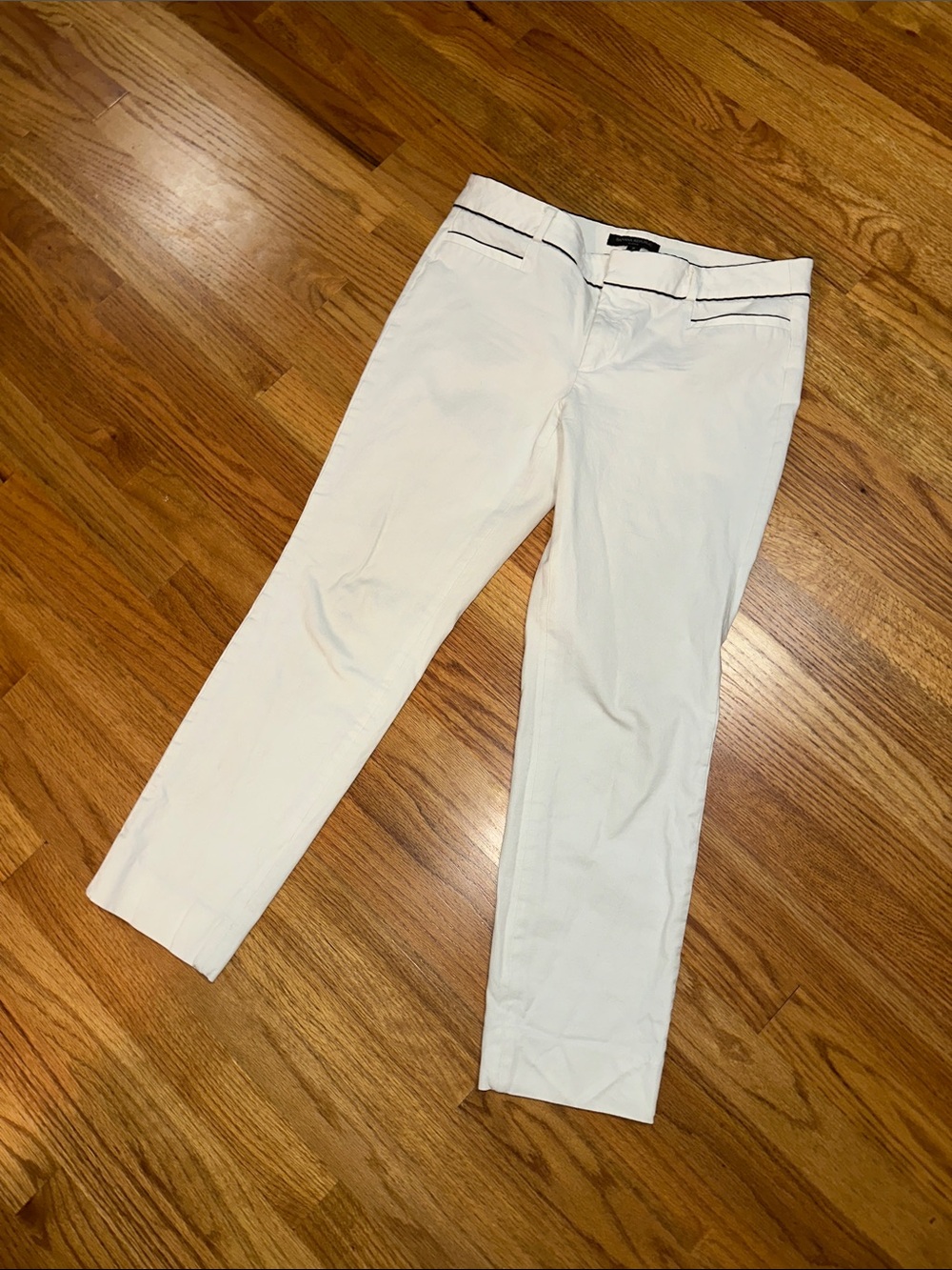 Banana Republic White Cropped Slim Ankle Pants
